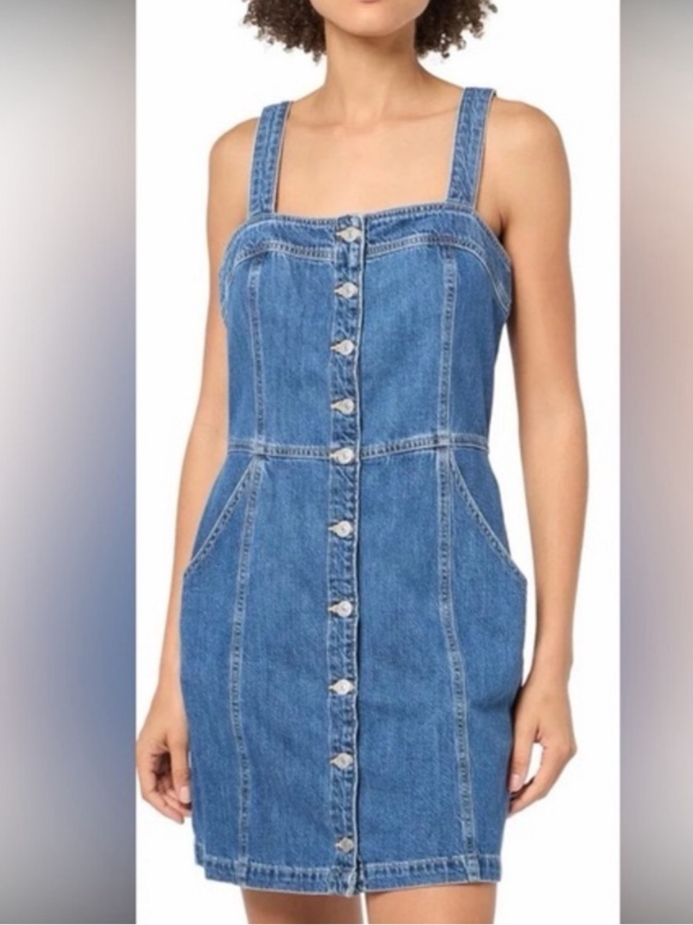 Levi's Medium Blue Denim Button-Front Mini Dress Size XL